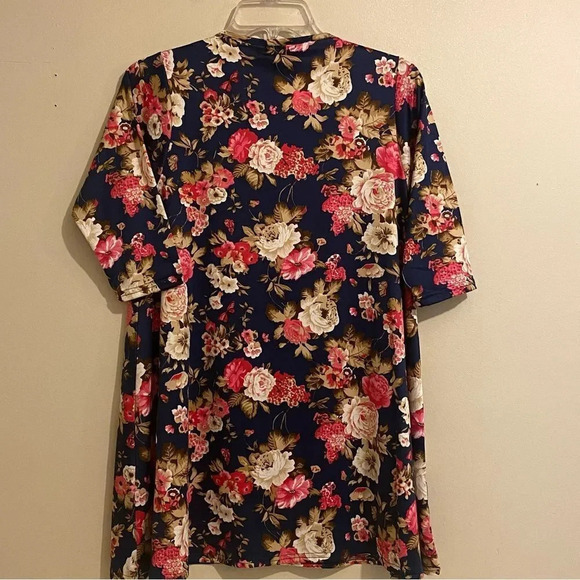 Women’s Southern Charm Boho Overall Rose Pattern V-Neck 3/4 Sleeves Size M - Picture 6 of 10